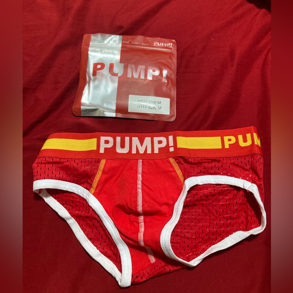 NWT PUMP! Men’s Medium Mesh Briefs Red And Yellow Amazing Feel Ask About…